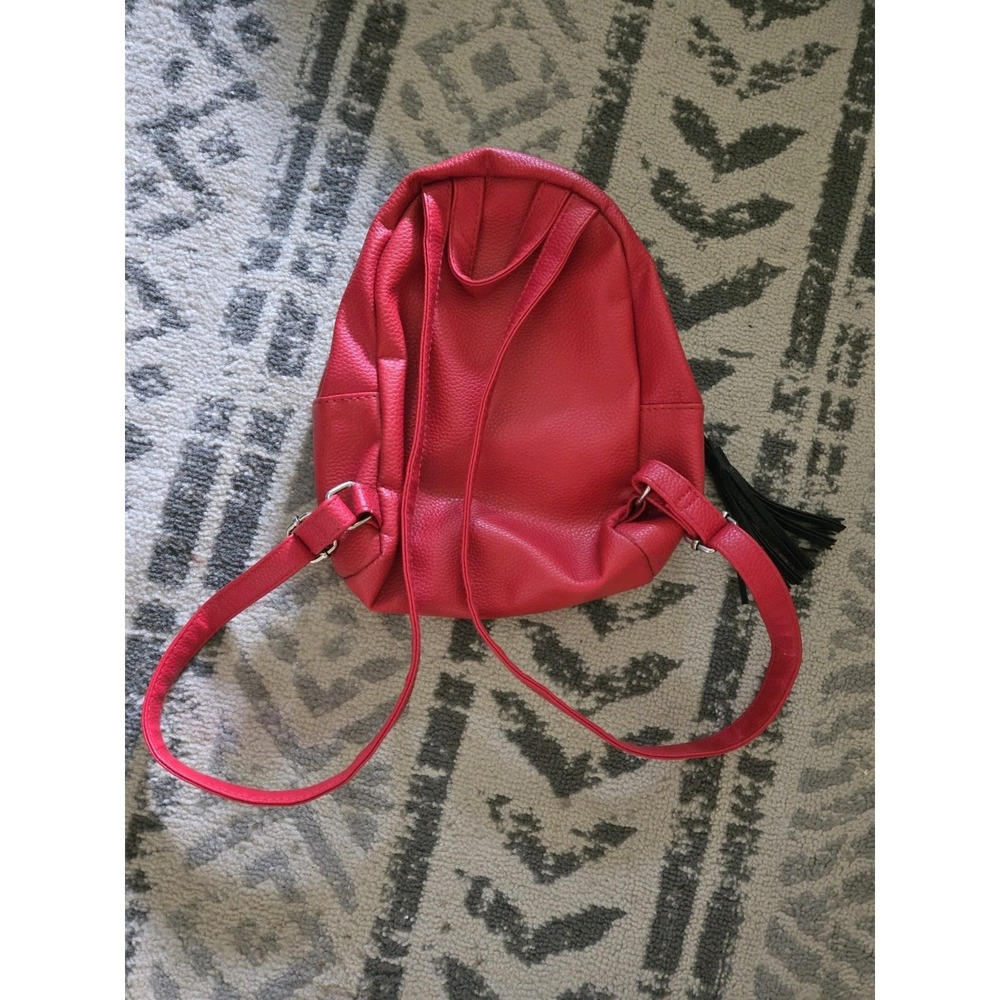 Justice Initial C Quilted Mini Backpack Ladybug Red Chain detail Quilted‎ - Picture 3 of 8